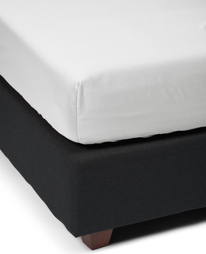 Satin Drap-Housse 180 x 220 cm, blanc