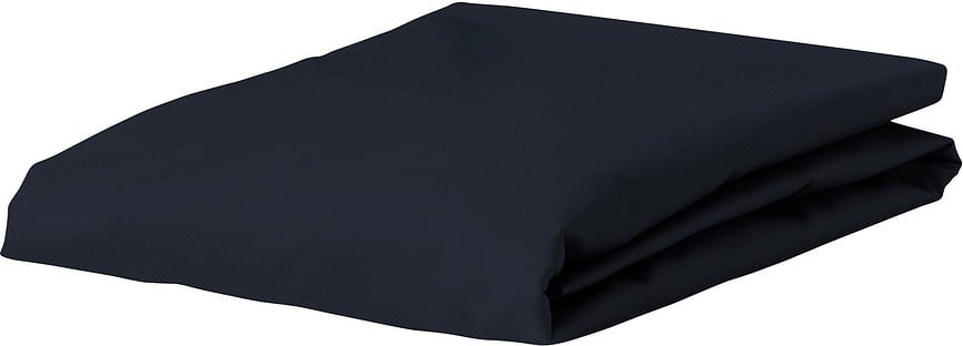 Satin Fitted sheet 160 x 200 cm navy blue