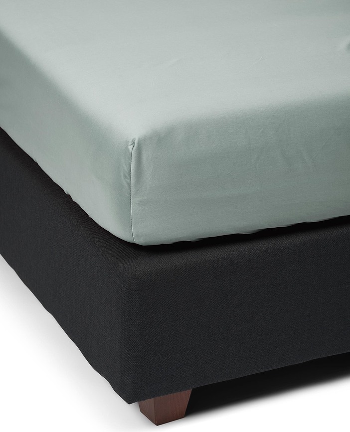 Satin Plahta s gumicom 90 x 200 cm sivo-bež