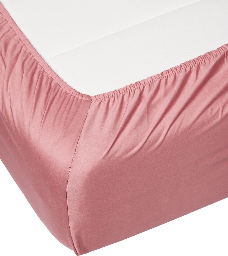 Satin Plahta s gumicom 90 x 200 cm sivo-bež