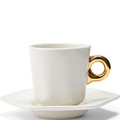 Sculpture espresso cup 90 ml white with a saucer