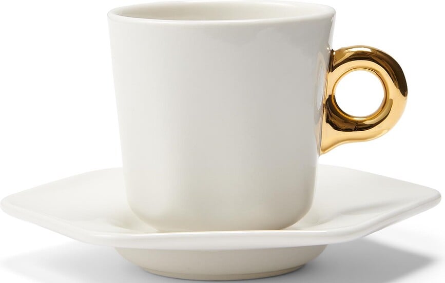 Sculpture Espressotasse 90 ml weiß mit Untertasse