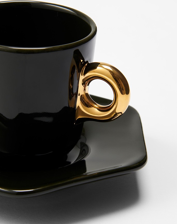 Sculpture Φλιτζάνι Εσπρέσο με πιατάκι, 90 ml, λευκό