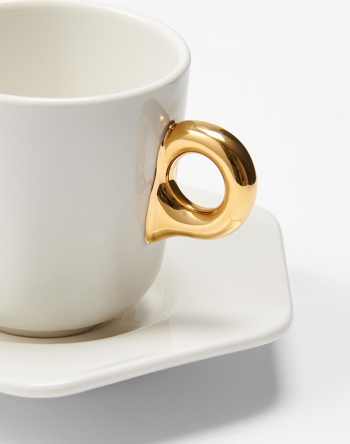 Sculpture Šalica za espresso s tanjurićem 90 ml bijela