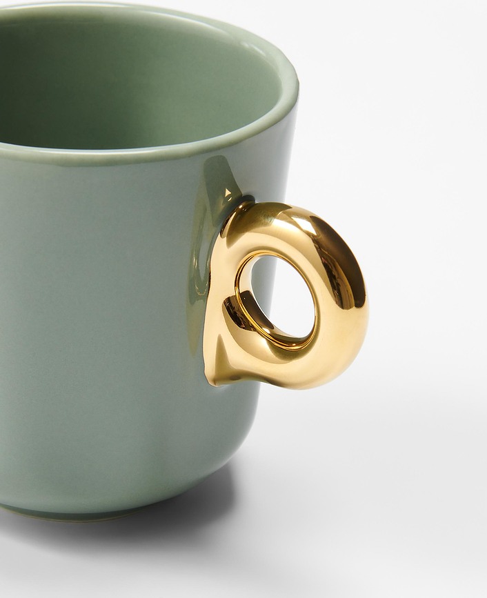 Sculpture Tasse à Espresso avec soucoupe, 90 ml, blanche