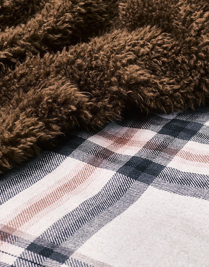 Shelley Plaid fausse fourrure, 150 x 200 cm, beige