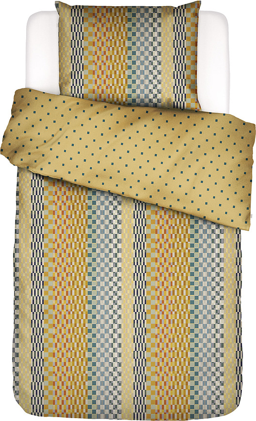 Stach Parure de lit 140 x 200 cm, jaune, fermeture éclair, taie d'oreiller 70 x 90 cm, Set 2 pièces