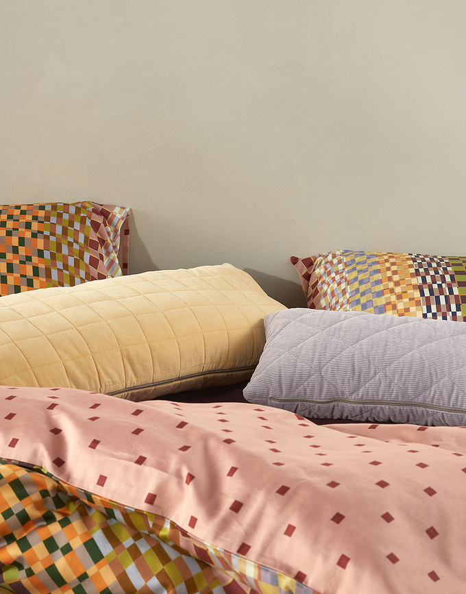 Stach Parure de Lit, 140 x 200 cm, rose antique, fermeture éclair, taie d'oreiller 70 x 90 cm