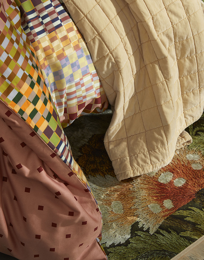 Stach Parure de Lit, 140 x 200 cm, rose antique, fermeture éclair, taie d'oreiller 70 x 90 cm