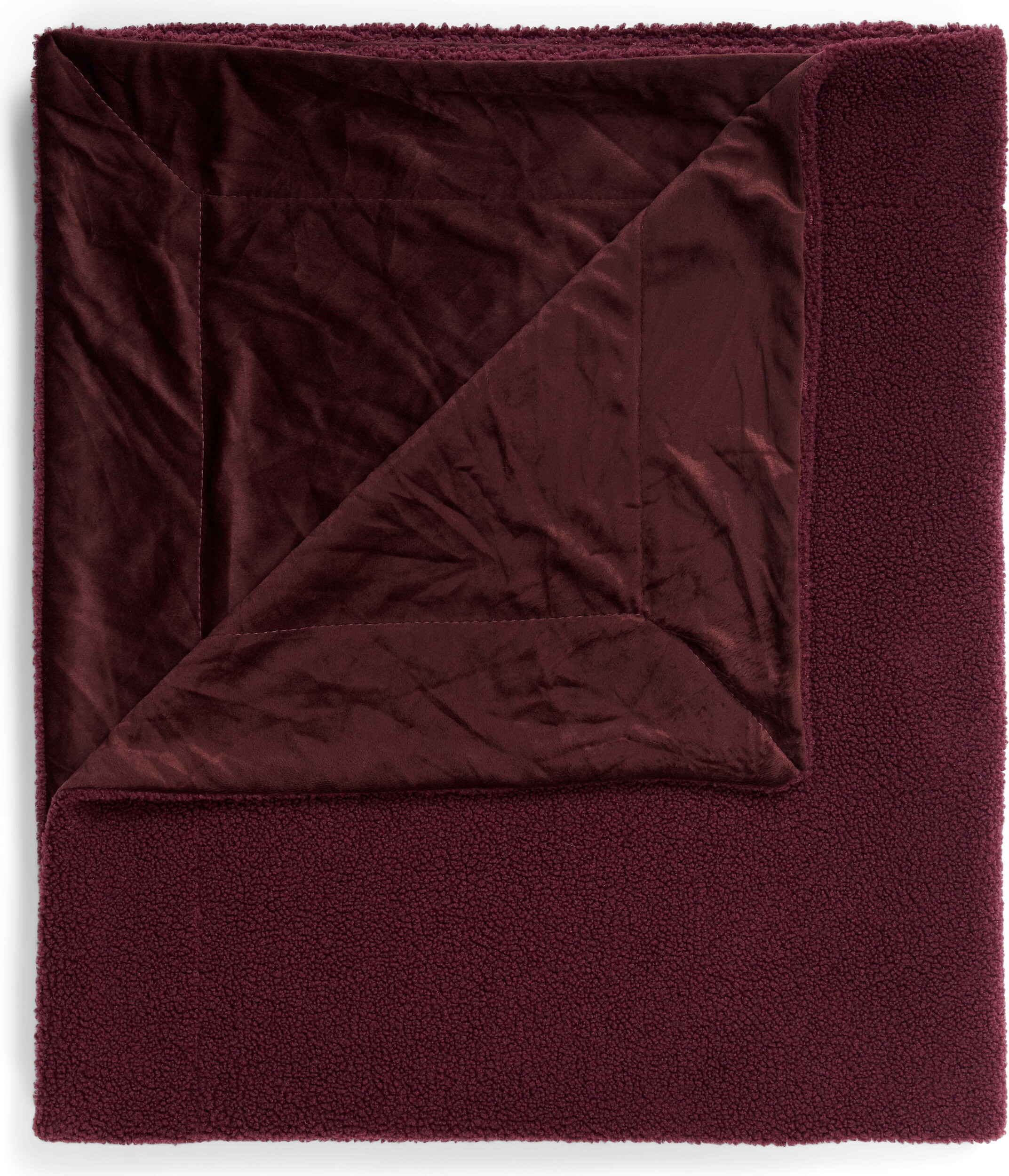 Decken und Wolldecken Teddy Kunstfell-Decke 150 X 200 Cm Pflaumenfarben