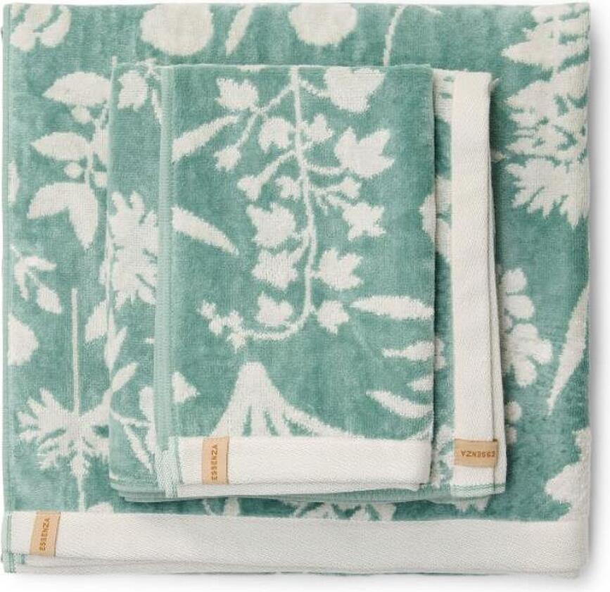 Toalla Maribel 70 x 140 cm, crema y verde