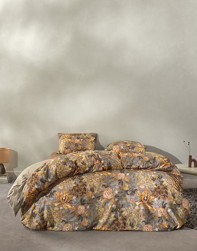 Veron Posteljina navlaka za poplun 140x200 cm svijetlosmeđa s patentnim zatvaračem jastučnica 70x90 cm