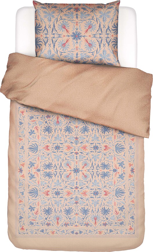 Vicia Parure de Lit 155 x 220 cm, rose, fermeture éclair, avec 1 taie d'oreiller 80 x 80 cm