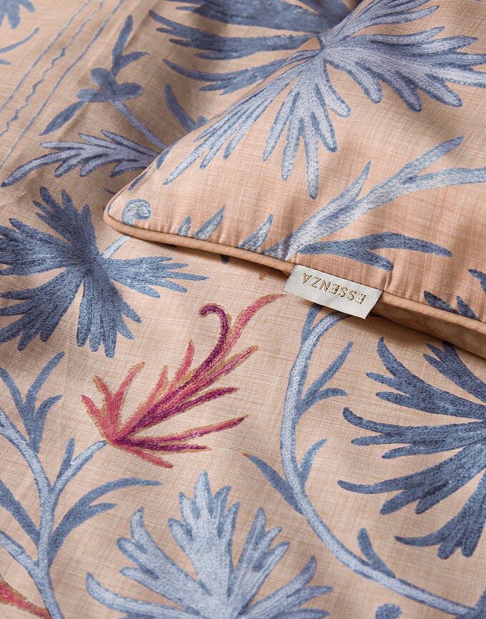 Vicia Parure de Lit 140 x 200 cm, Taie d'Oreiller 70 x 90 cm, rose, fermeture éclair, Set 2 pièces