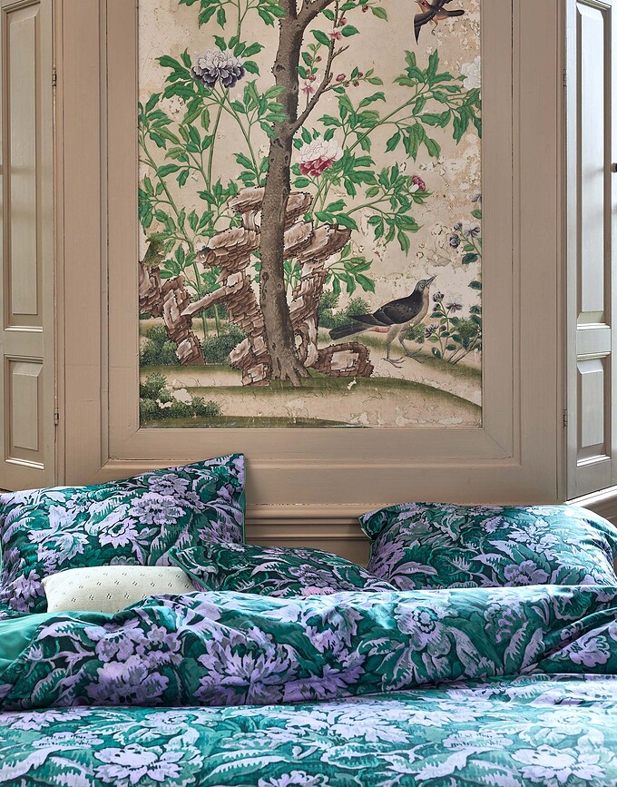 Yfke Housse de Couette avec taie d'oreiller 70 x 90 cm, fermeture éclair, 140 x 200 cm, verte