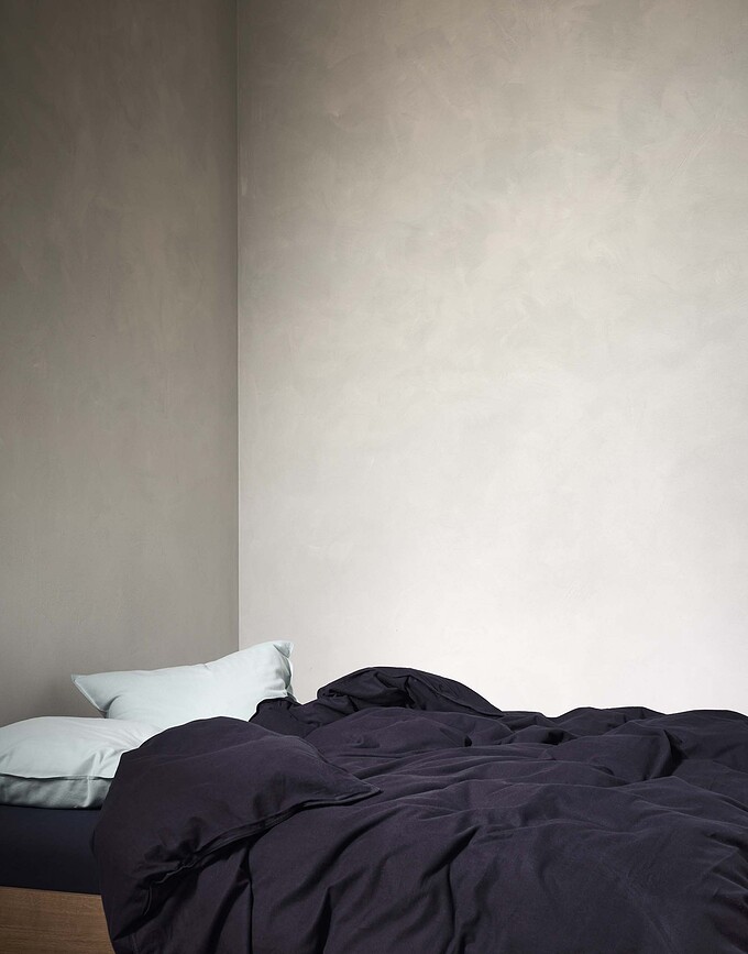 Zeva Housse de Couette avec rabat, 140 x 220 cm, pour taie d'oreiller 60 x 70 cm, bleu nuit, Set 2 pièces