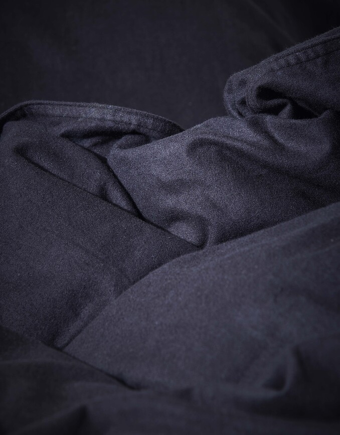 Zeva Housse de Couette avec rabat, 140 x 220 cm, pour taie d'oreiller 60 x 70 cm, bleu nuit, Set 2 pièces