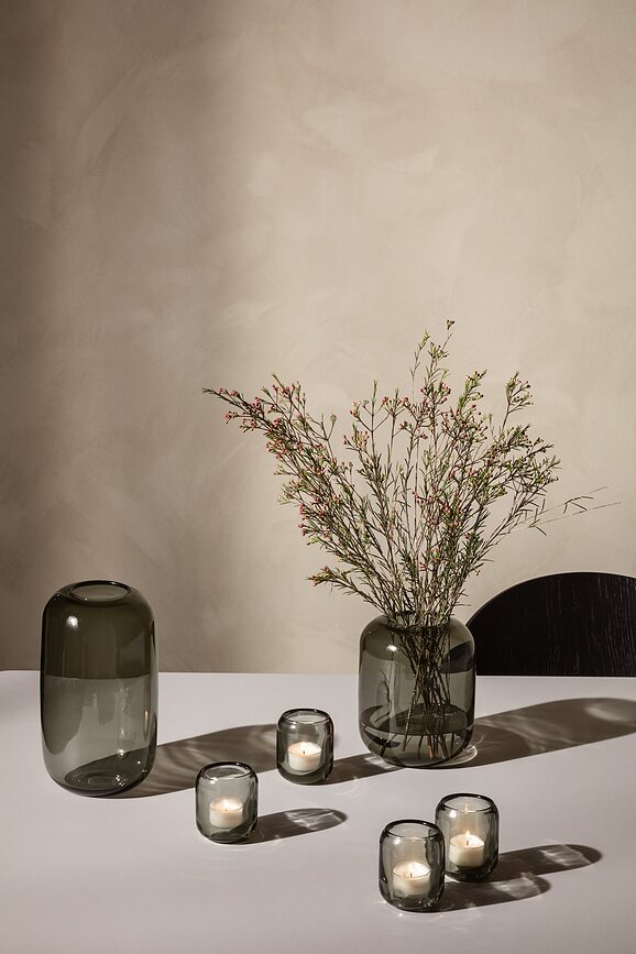 Acorn Photophores pour bougies chauffe-plat, transparents, Lot de 2