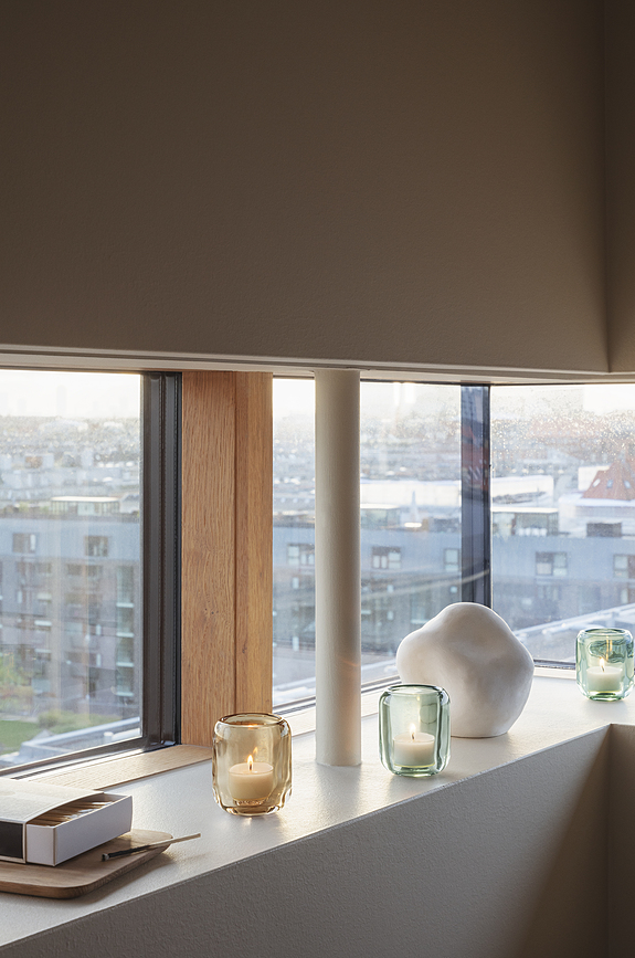 Acorn Photophores pour bougies chauffe-plat, transparents, Lot de 2