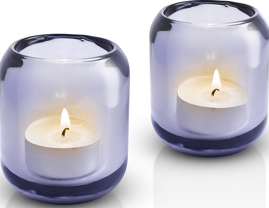 Acorn Photophores, violets, Lot de 2