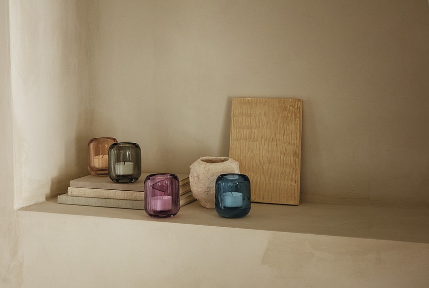 Acorn Svečniki za čajne svečke, azurni, 2 kosa