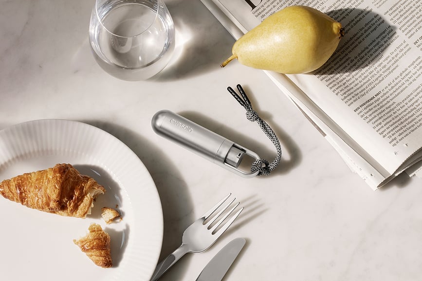 Dosificador de gel desinfectante Eva Solo, mini, plateado