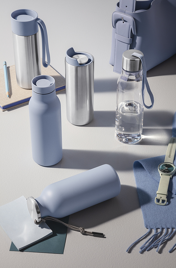 Eva Solo Bouteille avec anse, bleu poudré