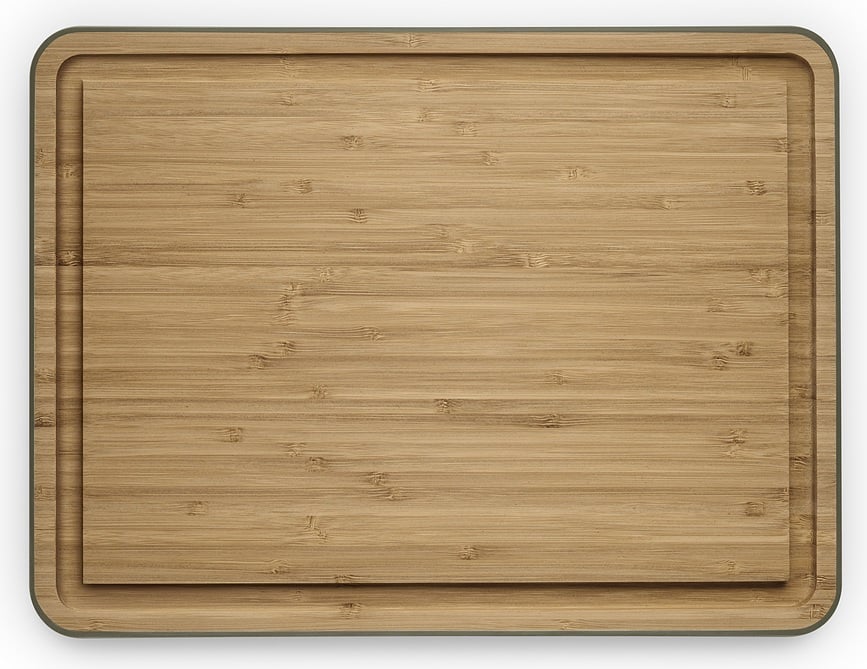 Eva Solo Juice Groove Planche à Découper antidérapante, en bambou, olive