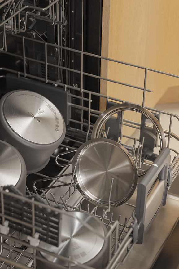 Eva Trio Couvercle pour casseroles avec deux poignées, 24 cm, en verre