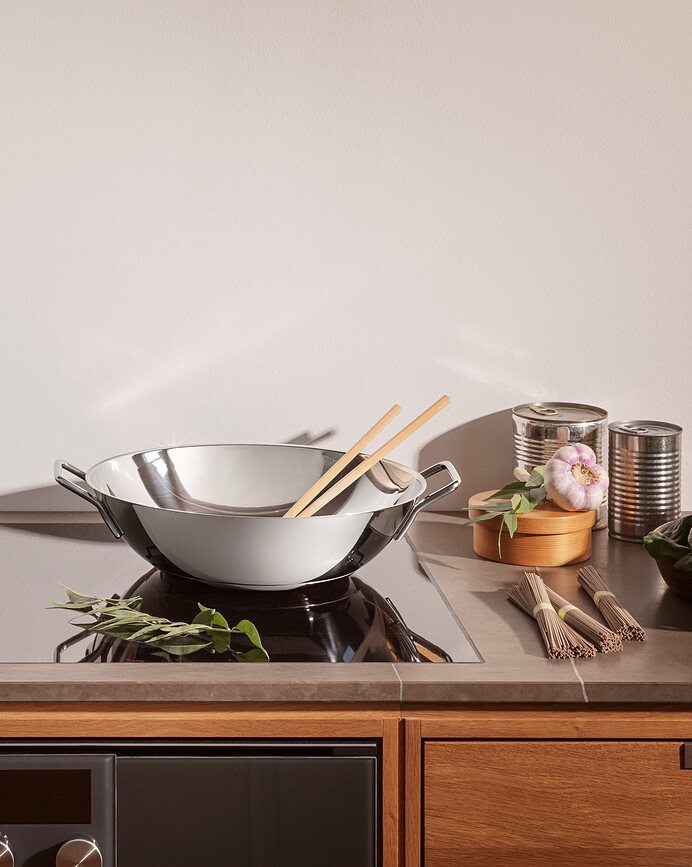 Eva Trio Wok, en acier inoxydable, 5 L