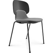 Krzesło Combo czarne z tapicerowanym siedziskiem