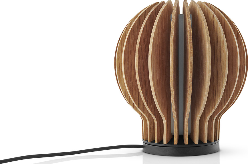 Lámpara de Mesa LED Radiant Round, acabado roble oscuro