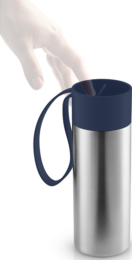 To Go Cup Mug Isotherme en matière recyclée, avec anse, noir