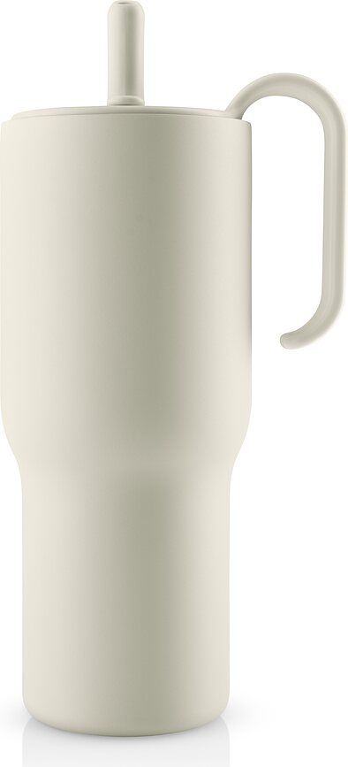 Mug isotherme avec paille SipnGo 0,9 l, couleur noix de coco