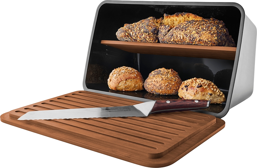 Nordic Kitchen Ψωμιέρα με σανίδα κοπής, μαύρη