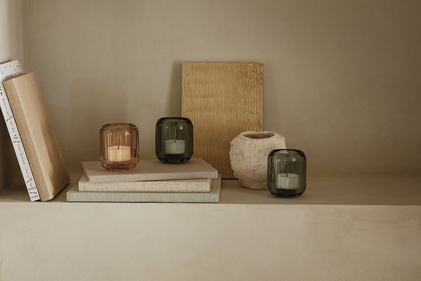 Portavelas para velas de té Acorn, rosa, Pack de 2