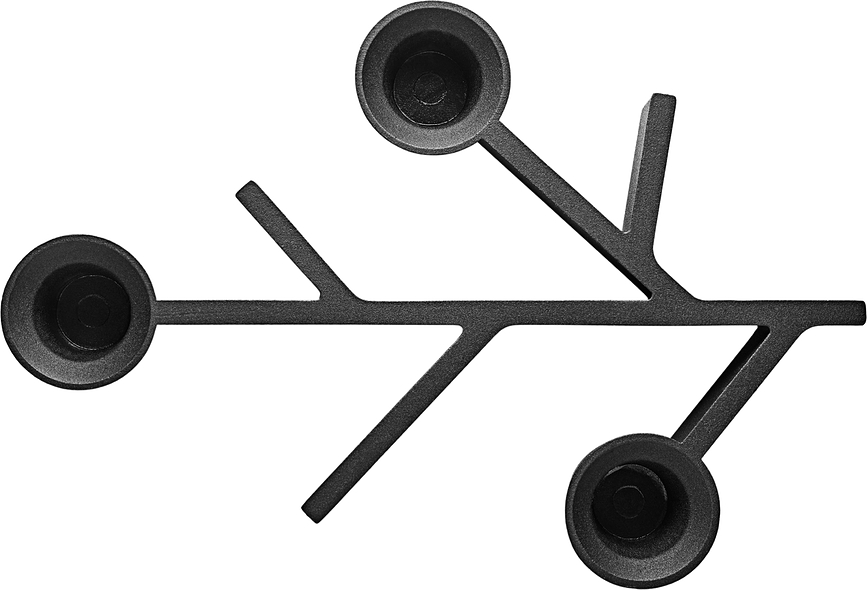 Portavelas Twig, 20 cm, negro