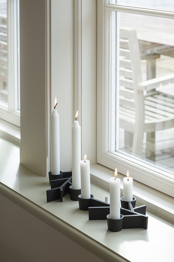 Portavelas Twig, 23 cm, negro