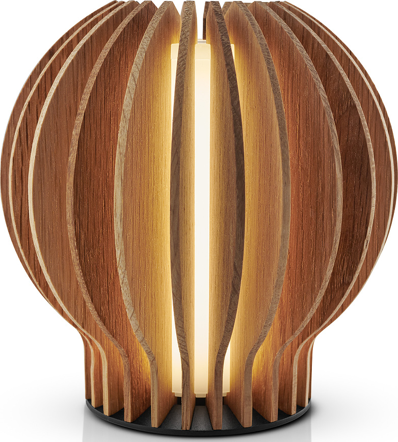 Radiant Round Namizna svetilka LED, temen hrast