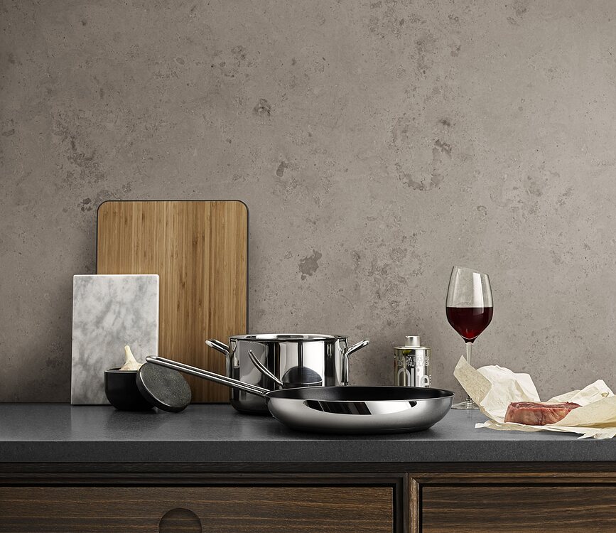 Sartén de acero inoxidable Eva Trio, 20 cm, con revestimiento antiadherente Slip-Let