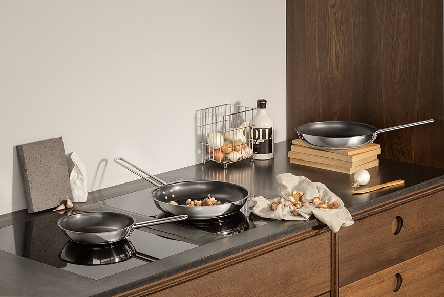 Sartén de acero inoxidable Eva Trio, 20 cm, con revestimiento antiadherente Slip-Let