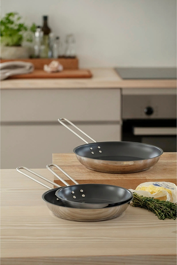 Stainless Steel Poêle avec revêtement Slip-Let, 20 cm, acier inoxydable