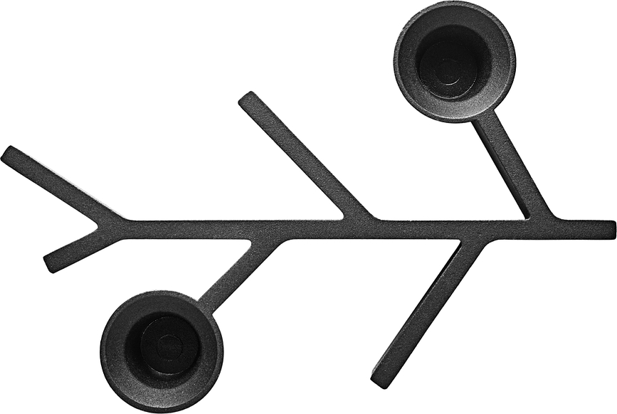 Suport de lumânare Twig, 18 cm, negru