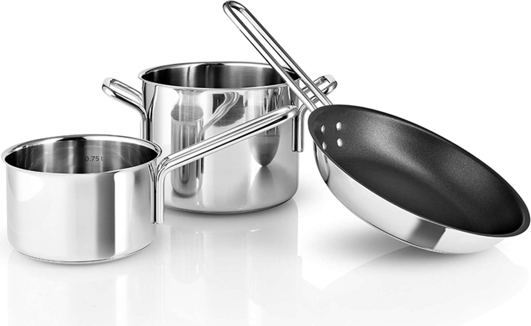 Eva Trio Topfset mit Bratpfanne Edelstahl, 3-tlg.