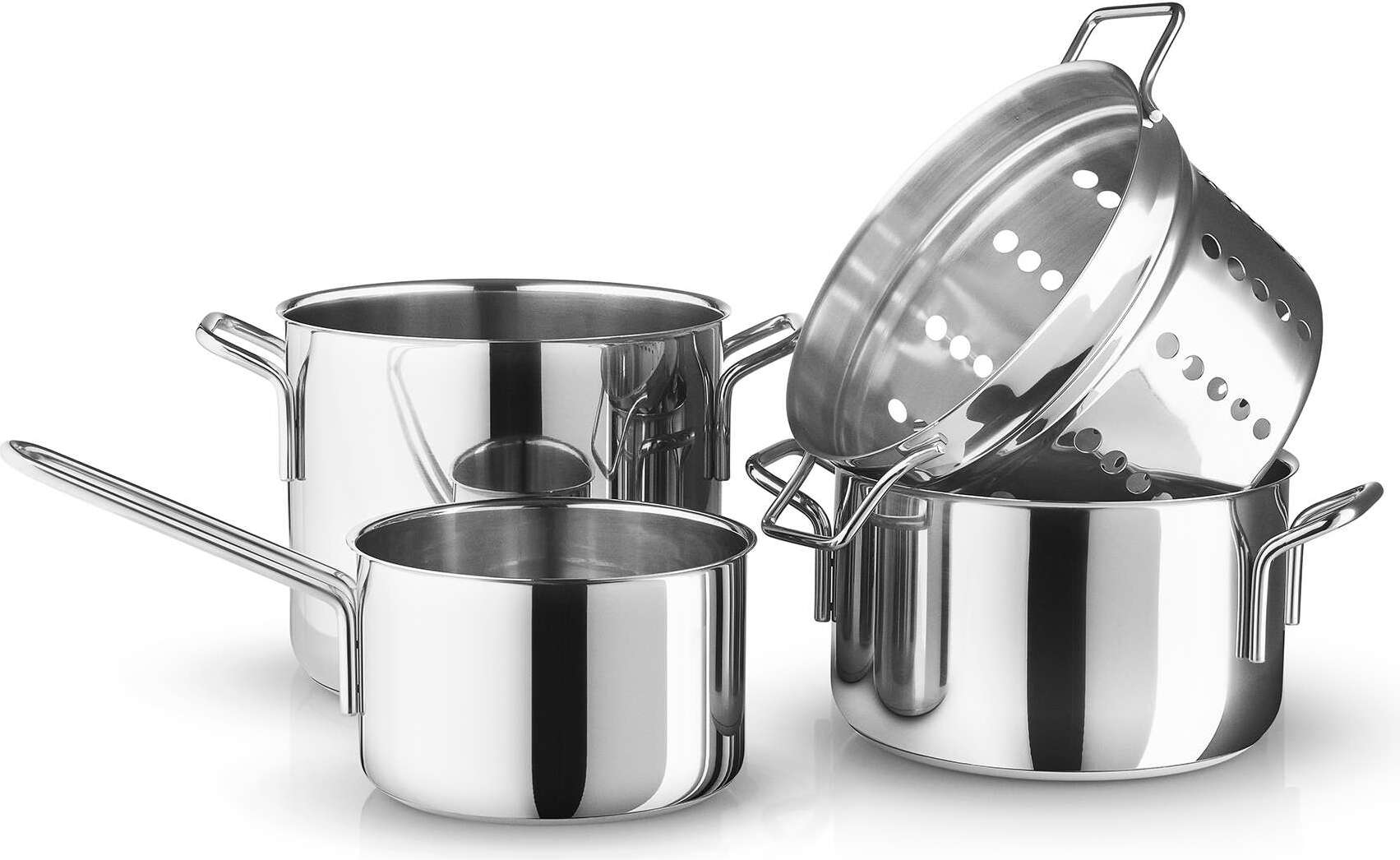 Eva Trio Topfset mit Nudeleinsatz Edelstahl, 4-tlg.