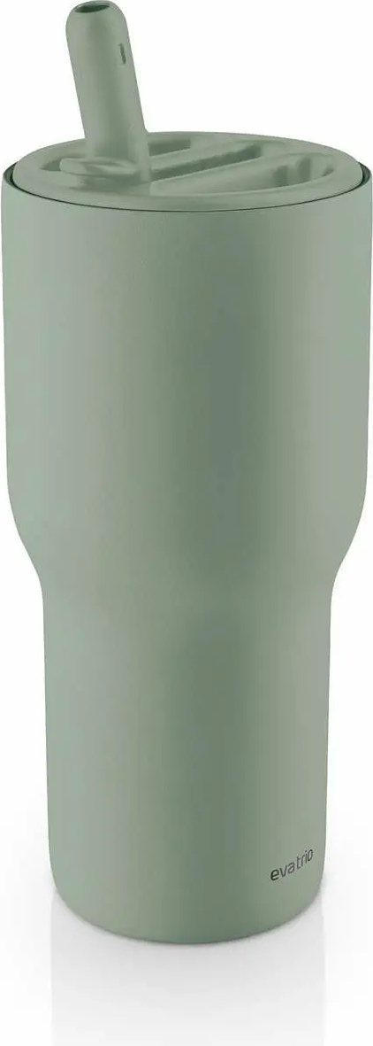 SipnGo Thermobecher mit Strohhalm 0,6 l, eukalyptusgrün