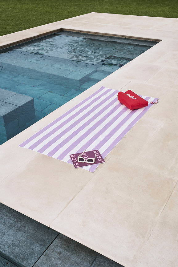 Beach Serviette de Plage avec étui, bleue, Set 2 pièces