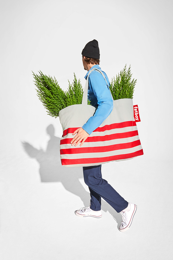 Carry-Too-Much Sac, gris clair, à rayures rouges