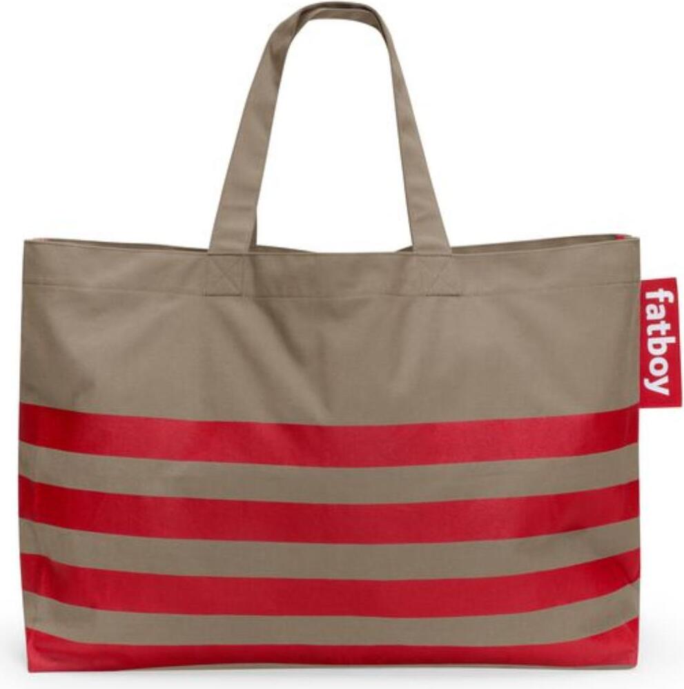 Carry-Too-Much Tasche mit roten Streifen, braun, recycelt
