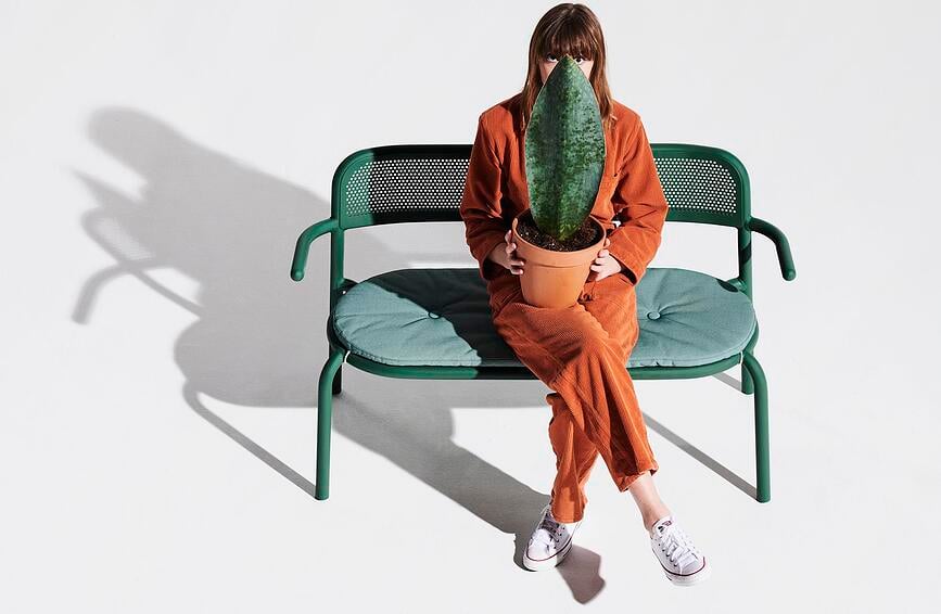 Cojín para banco de jardín Toni Bankski, azul oscuro